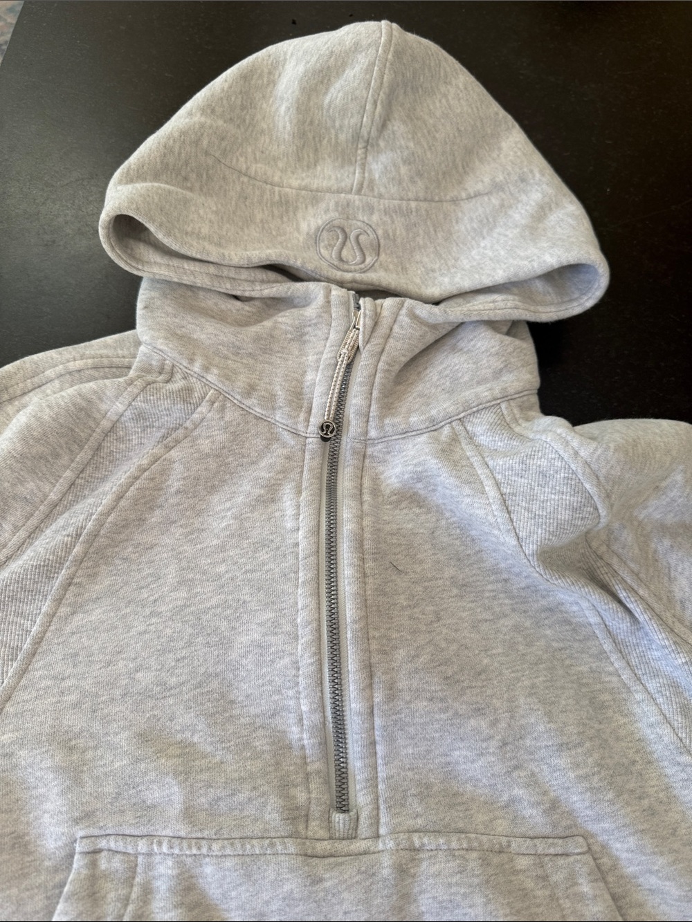 lululemon athletica Light Gray Half-Zip Hooded Pullover